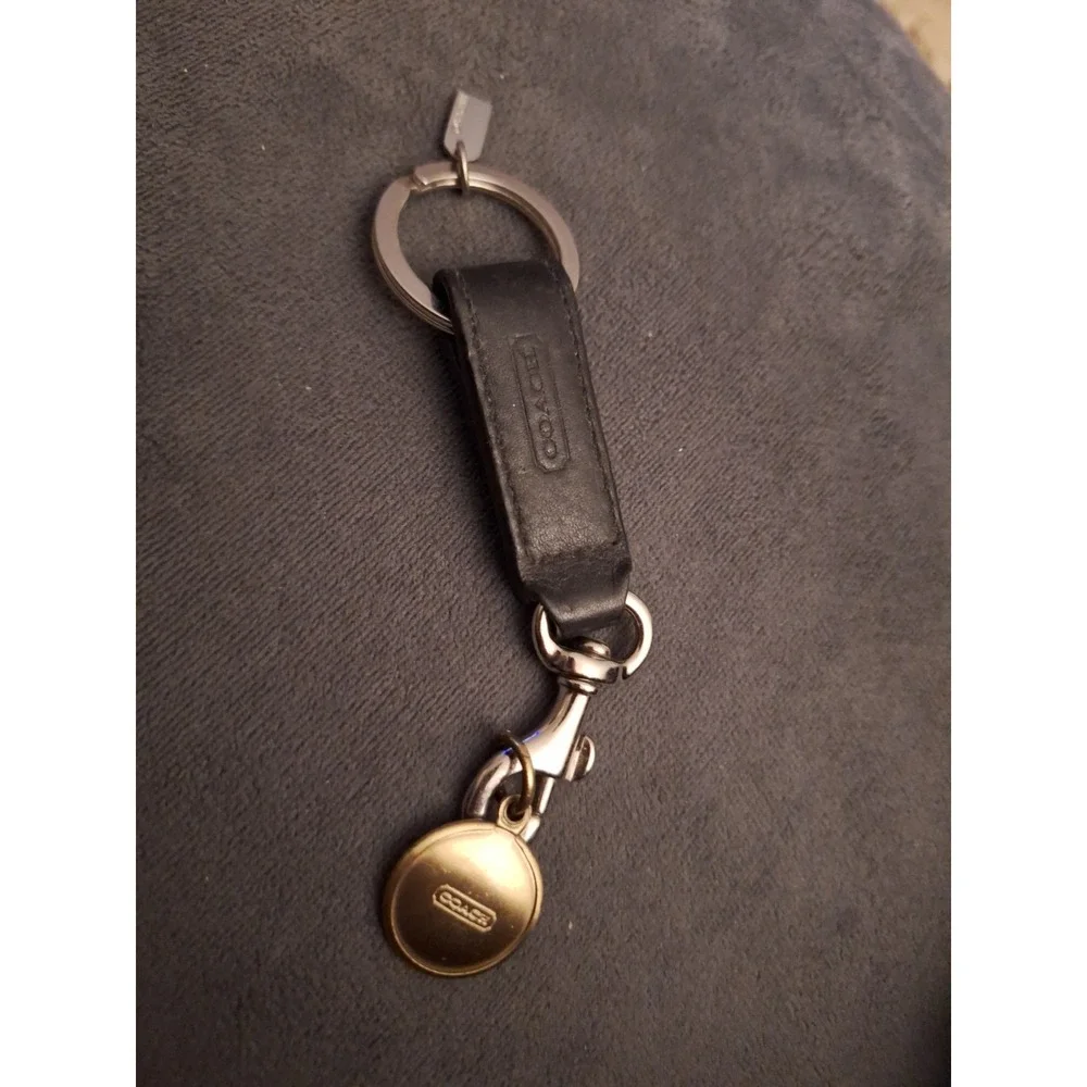 Vintage Coach Leather and Gold Trigger Keychain